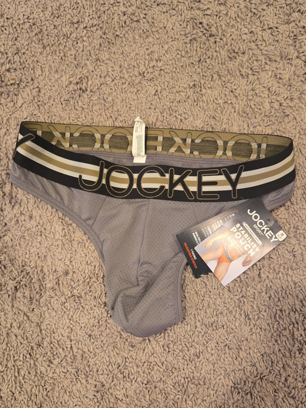 Jockey Gray Men's Brief with Gold-Accented Logo Waistband